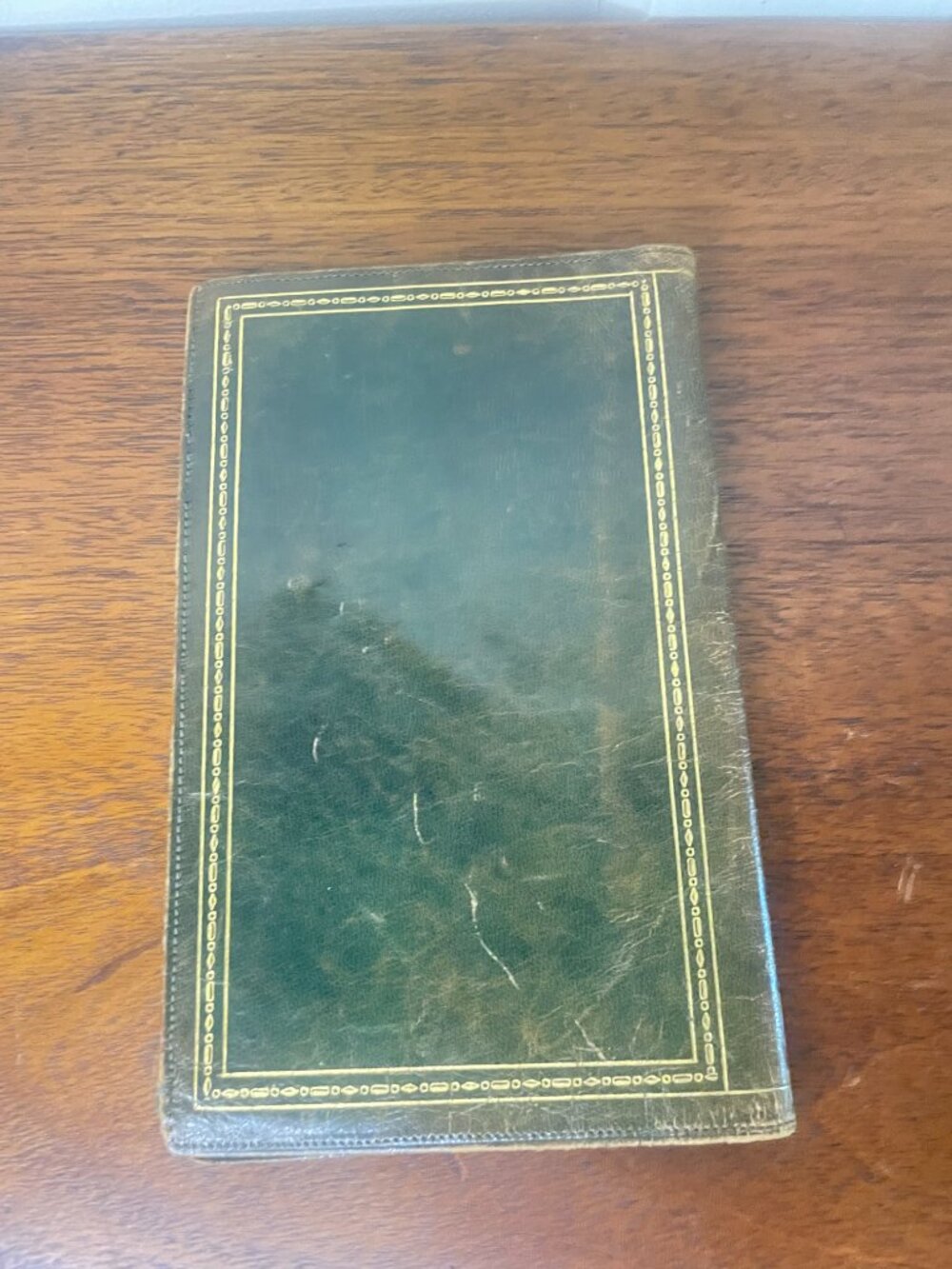Vintage Mid-Century Green Leather Moroccan Wallet w/ Gold Trim